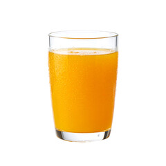Refreshing orange juice drink in glass on transparent background