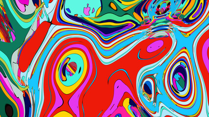 Colorful, abstract, fluid, and geometric background for a music festival