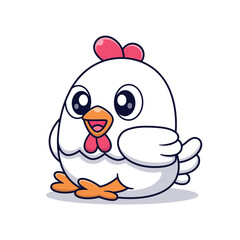 Cute Baby Chicken Cartoon Vector Icon Illustration. Animal Nature Icon Concept Isolated Premium Vector. Flat Cartoon Style