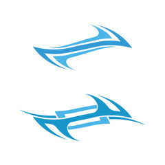 Abstract blue wave water flow minimal vector logo design for brand identity