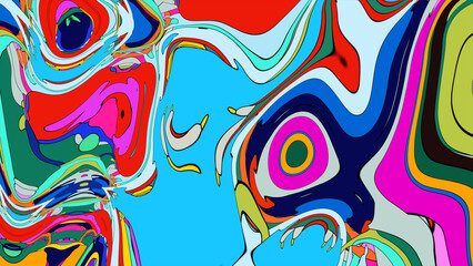 Colorful, abstract, fluid, and geometric background for a music festival