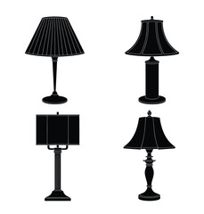 Obraz premium Vector art of collection of table lamps a variety of styles and designs for home decor and interior illumination, perfect for adding elegance and style to any room