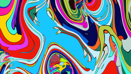 Colorful, abstract, fluid, and geometric background for a music festival