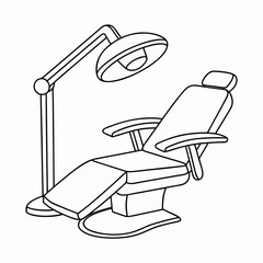 Modern dental examination chair with overhead lamp for comfortable dental treatment in clinics and hospitals