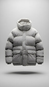 Cozy Gray Puffer Jacket for Winter Outdoor Activities and Fashion
