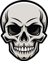 Fototapeta premium Death Theme Minimalist Aggressive Skull Vector Illustration