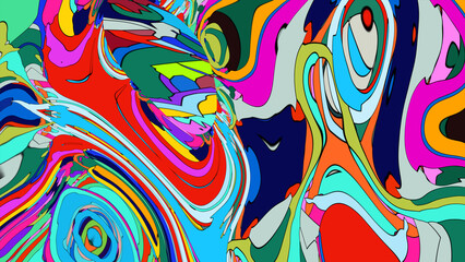 Colorful, abstract, fluid, and geometric background for a music festival