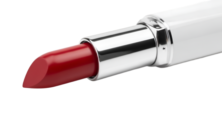 red lipstick on white background