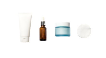 set of cosmetic bottles