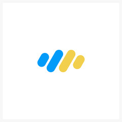 Modern Abstract Blue and Yellow Minimalist Logo Design