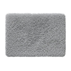 Fluffy gray shag rug texture from above