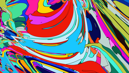 Colorful abstract psychedelic fluid background for music festival