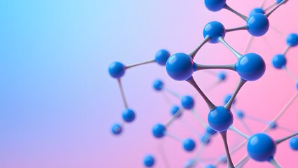 Blue molecule structure science technology atom model molecular chemistry research background design