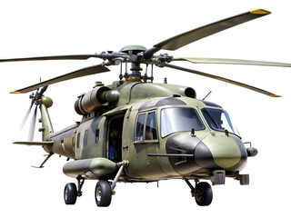 Military helicopter isolated on white background
,PNG.AI Generated.