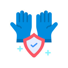 Safety Gloves flat color icon