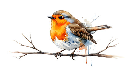 robin isolated on white