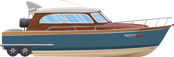 A boat depicted on a plain white background, emphasizing its shape and design.