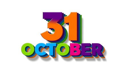 Celebrate Halloween with vibrant 31 October lettering, perfect for festive seasonal promotions and spooky event announcements