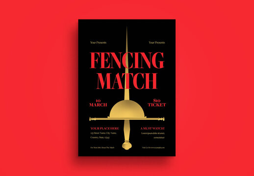 Black Gothic Fencing Flyer Layout