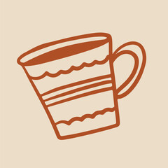 Tea Cups Collection Line Drawing Sketch	
