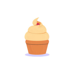 Delicious Pastry: Creamy Vanilla Cupcake with Peach Topping
