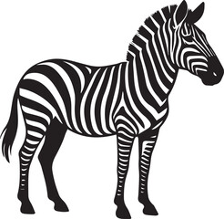 zebra silhouette vector on transparent background