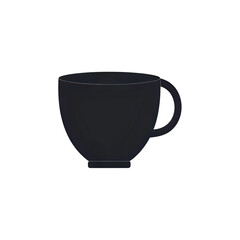 Black Teacup: Minimalist Coffee Cup Illustration, Simple Mug Design, Dark Beverage Vessel
