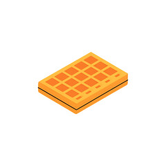 Crispy Waffle Illustration: Perfect for Breakfast Menus & Branding