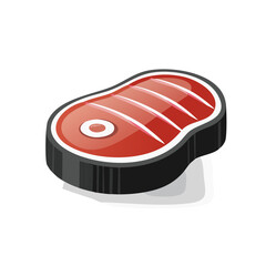 Steak Icon:  Grilled Beef Cut Graphic for Restaurant Menus, Websites & Apps