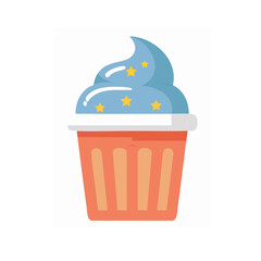 Celestial Cupcake: A Whimsical Dessert Illustration
