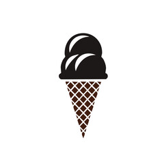 Midnight Black Ice Cream Cone: A Deliciously Dark Illustration