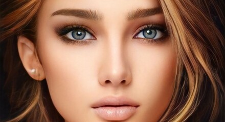 beautiful woman face close up foir skincare ad and blod or app background cosmetics ad beauty parlours ad banner 