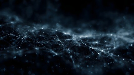 Digital network with futuristic lighting and abstract patterns