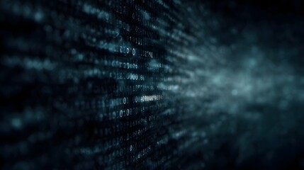 Floating data code in a cyberspace background