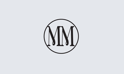 MM, M, MM  Abstract Letters Logo Monogram	