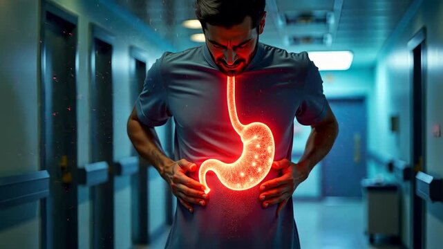 Stomach ache, pain relief, digestive health. Gastric discomfort. Esophagus inflammation causes severe pain. Stomach walls protect internal organs. Digestive system ensures nutrient absorption.