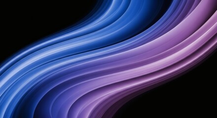 Abstract blue and purple waves on a black background