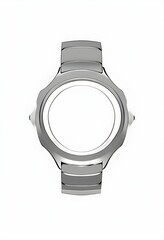 Luxury Watch Frame – Modern Silver Wristwatch Design, Elegant Timepiece Template for Fashion and Technology Concepts