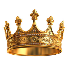 gold crown isolated on white or transparent background