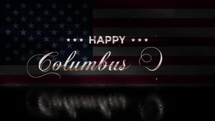 Glitch Text Animation Columbus Day – Distorted animated text with Columbus Day, representing American history and holiday concept.