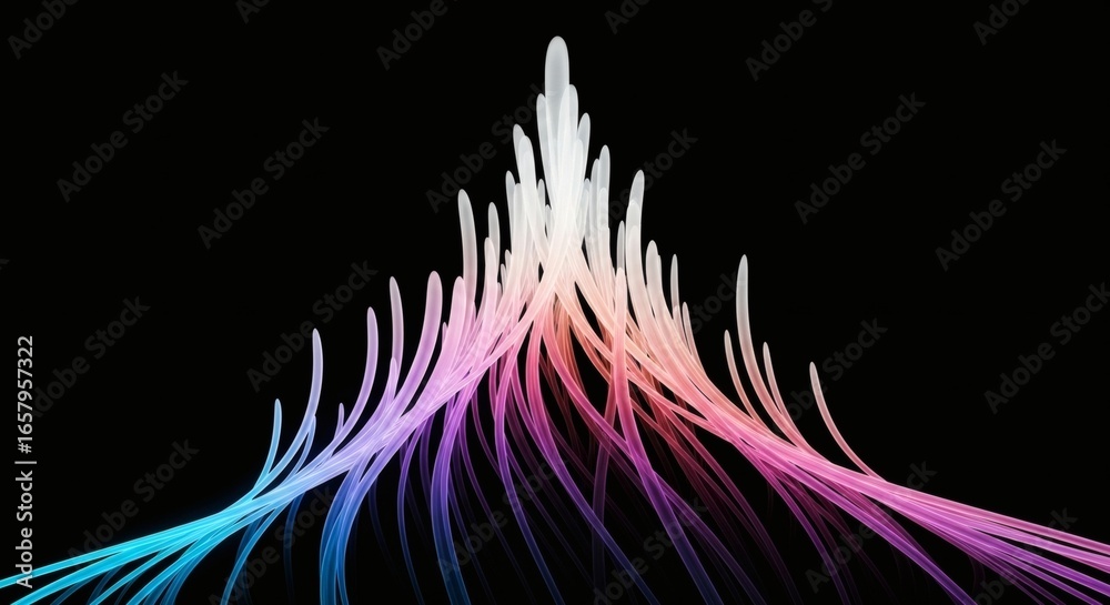 Canvas Prints abstract multicolor strands on black background