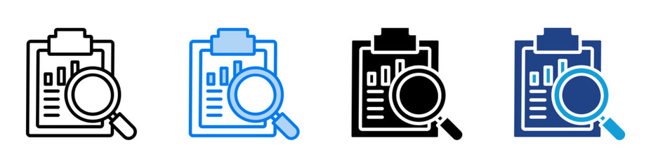Data analytics icon set multiple style collection