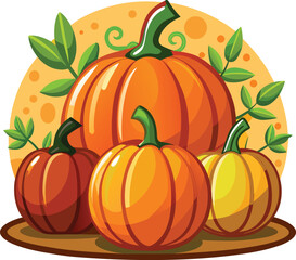 Autumn Halloween Elements Autumn Harvest Pumpkins Gathering