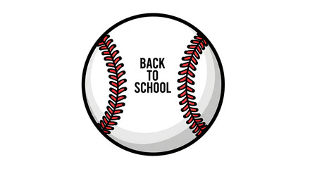 A baseball with the words back to school written on it in black letters on a white background ai generated