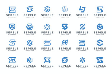 set of initial letter s logo design. sign s collections for business branding.