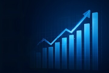 Abstract financial growth chart with upward arrow