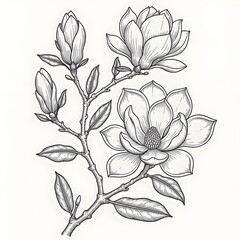 Fototapeta premium vector drawing of a flower