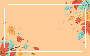 Fototapeta premium Autumn template design theme with frame