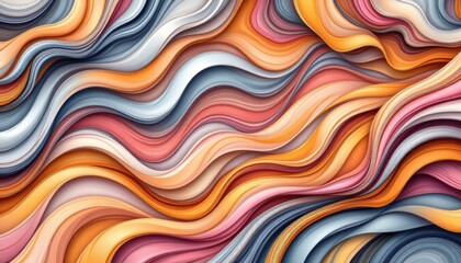 Fototapeta premium create an abstract digital drawing featuring flowing curves and folded ribbons arranged in a fashionable wallpaper pattern