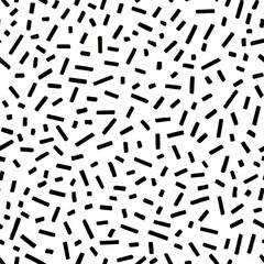Black and White Abstract Pattern with Random Geometric Shapes.
